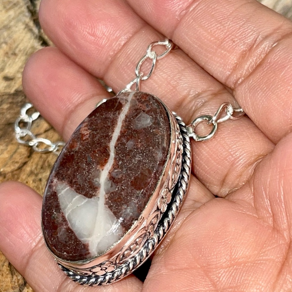 Coconut Jasper Pendant Necklace “Calming Stone” - Picture 1 of 14